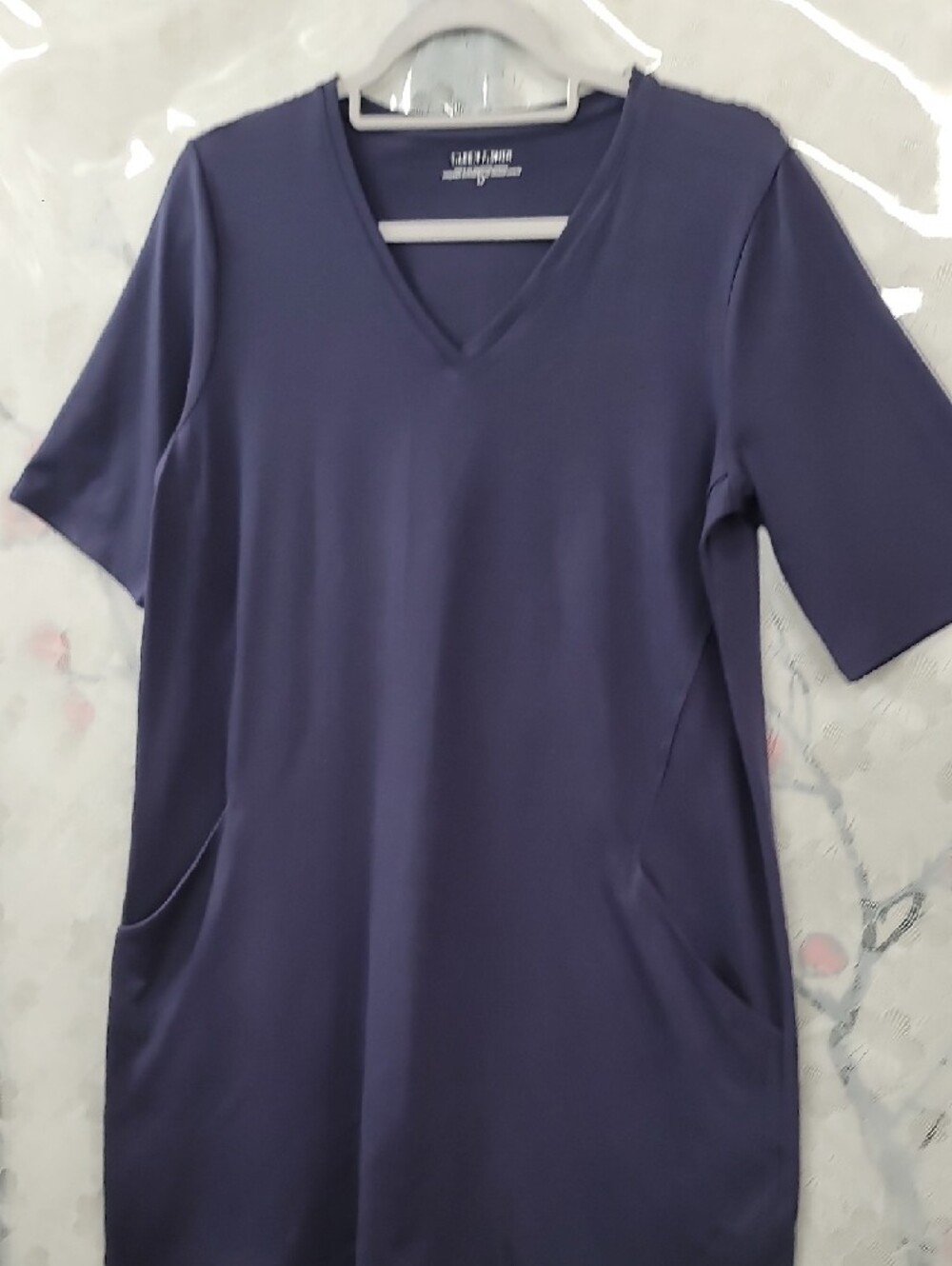 Eileen Fisher Nwt Organic Cotton Stretch V-Neck Dress Size Small - Picture 7 of 11